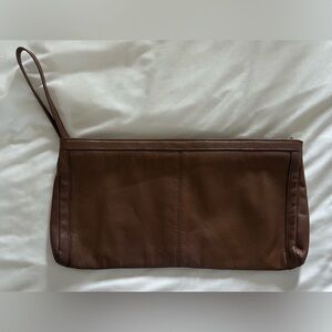 B.Young Vintage Brown Leather Wristlet